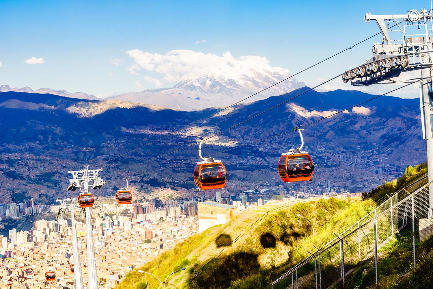 Die Seilbahn in Bolivien.